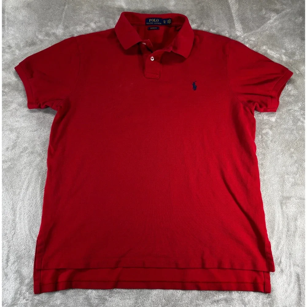 Polo Ralph Lauren Polo Shirt Mens XL Red Good Custom Fit Short Sleeve Cotton